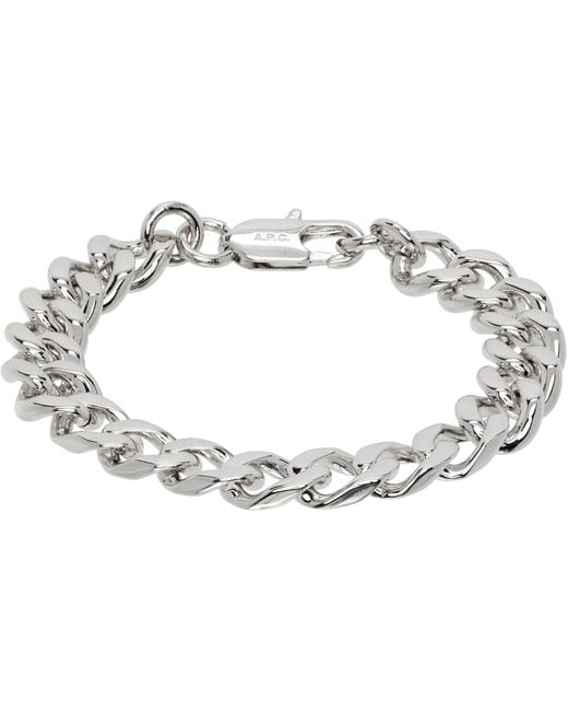 A.P.C. Black Minimal Maxi Bracelet for men