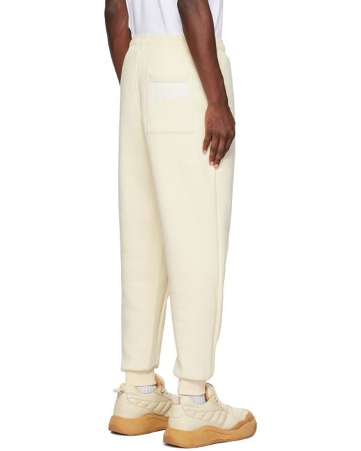 AMI Natural Off-white Drawstring Sweatpants for men