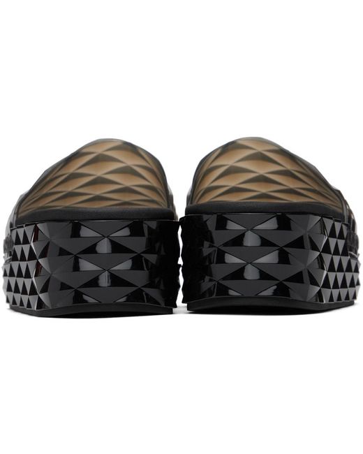 JIMMY CHOO ダイヤモンドプラットフォームスライド Jimmy Choo Diamond Slides in Black | Lyst