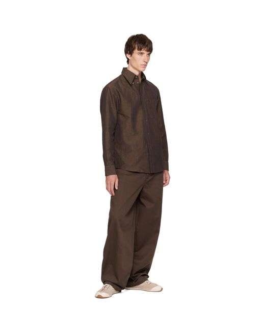 Lemaire Brown Button Down Shirt for men