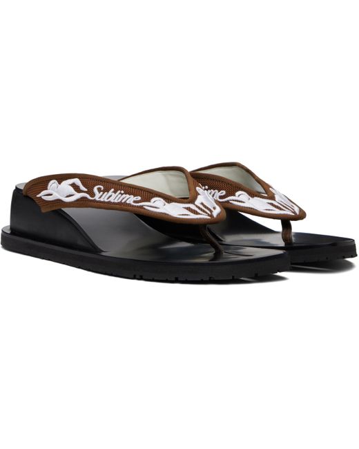 Tory Burch Black Sublime Wedge Flip-Flops