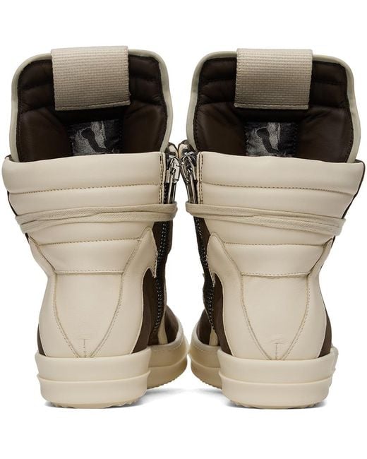 Rick Owens Off- Porterville Geobasket Sneakers in Brown for