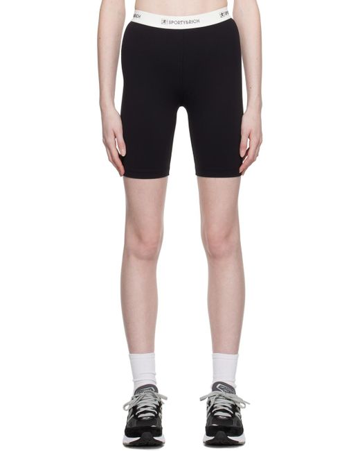 Sporty & Rich Black 80s Runner Biker Shorts