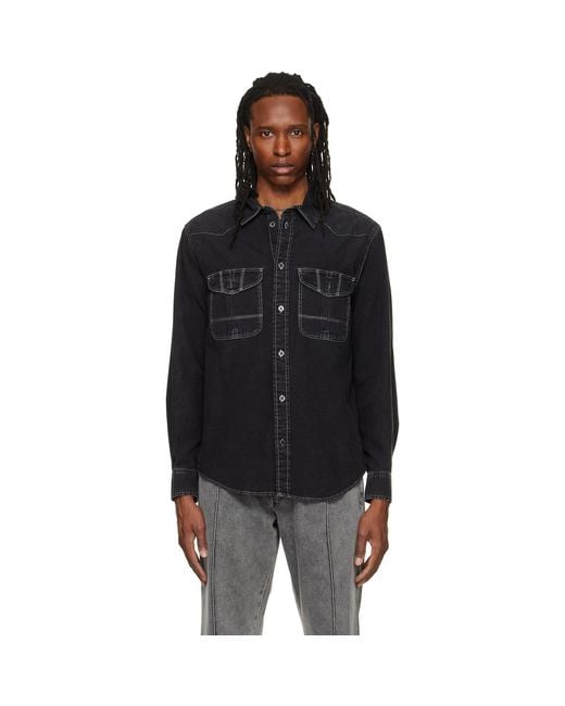 Isabel Marant Black Viken Denim Shirt for men