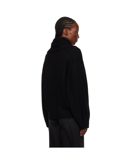 Totême  Black Shawl-Lapel Cardigan