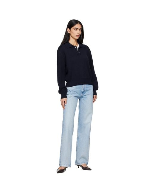 Agolde Blue Ren High Rise Wide Leg Jeans