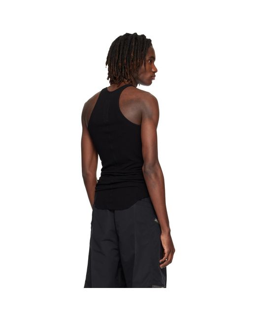 Rick Owens Black Temple Basic Rib Tank Top for men