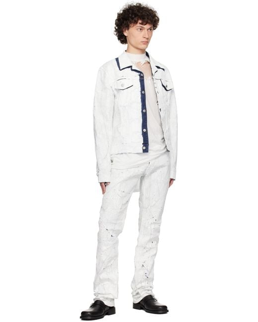 MM6 by Maison Martin Margiela White 5 Pocket Jeans for men