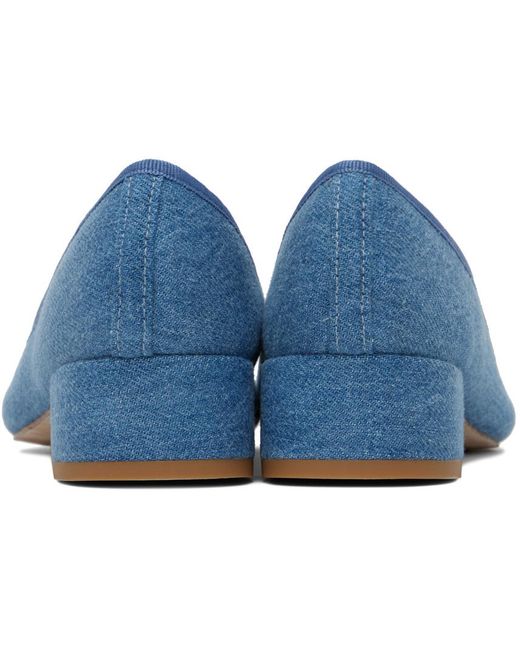 Chaussures à talon bottier de style ballerines camille bleues en denim Repetto en coloris Blue