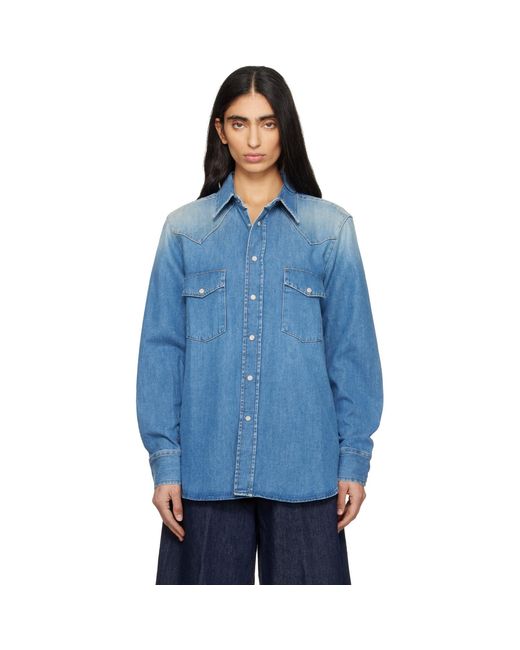 6397 Blue Western Denim Shirt