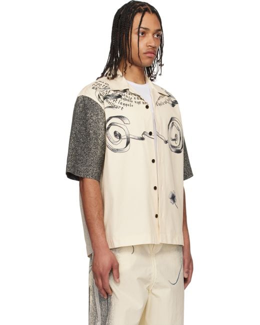 Jean Paul Gaultier Natural 'The Multi-Tattoo' Bowling Shirt for men
