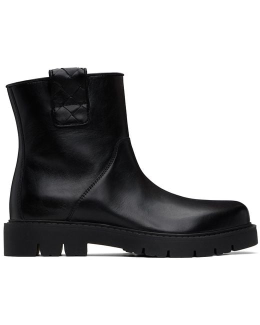 Bottega Veneta Black Haddock Ankle Boots for men