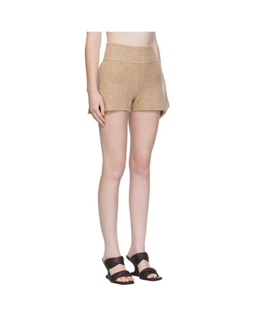 Rick Owens Natural Concordians Alpaca Knit Shorts