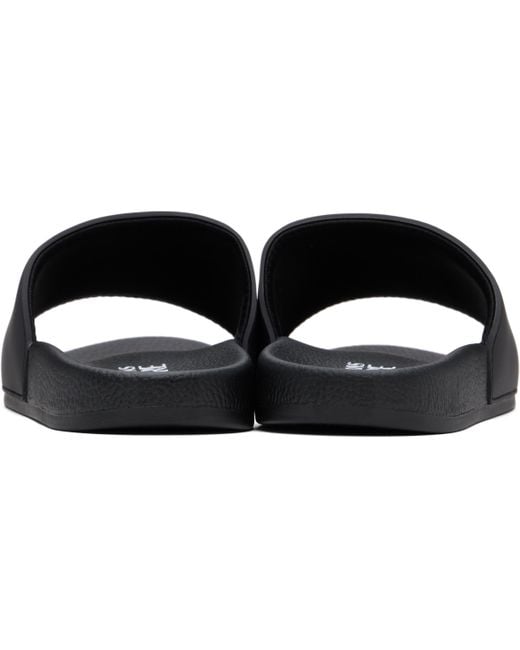 Versace Jeans Couture ブラック V エンブレム プールスライド Versace Jeans Couture V Emblem Pool Slides in Black for Men
