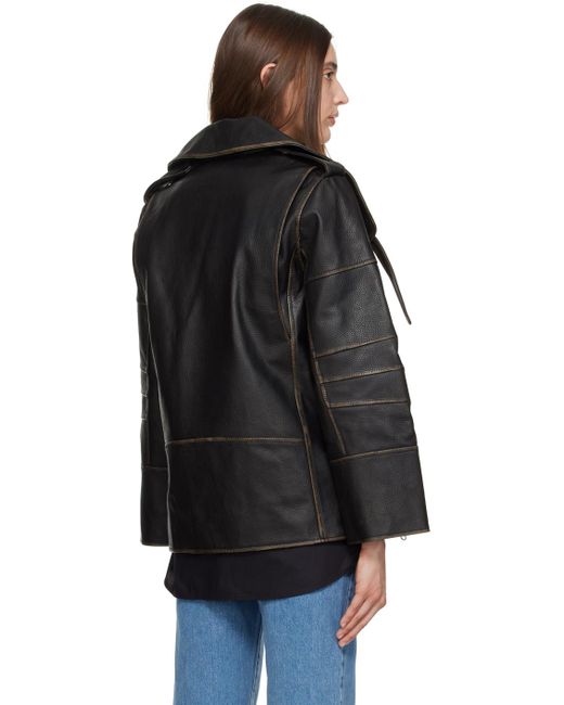 By Malene Birger Black Beatrisse Leather Jacket for men