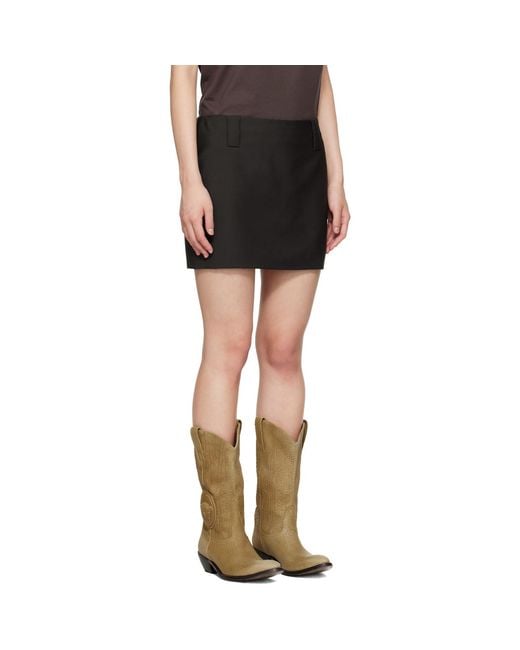Versace Black Lightweight Wool Miniskirt