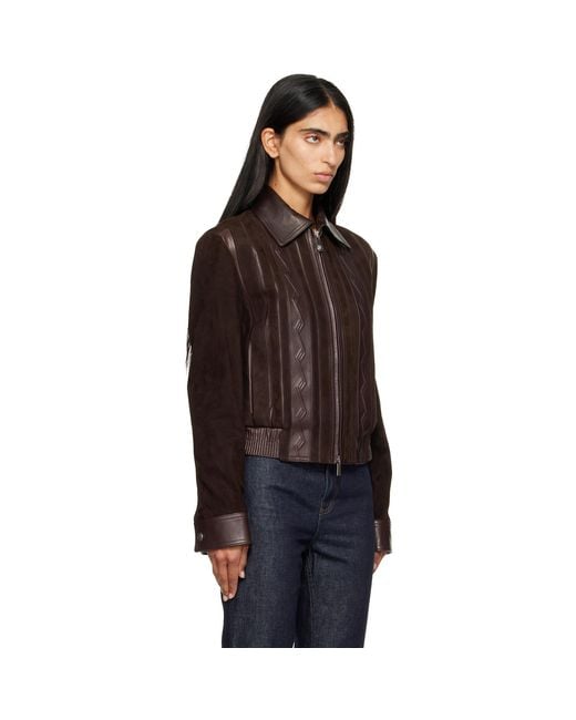 Versace Black Nappa Leather & Suede Blouson Jacket