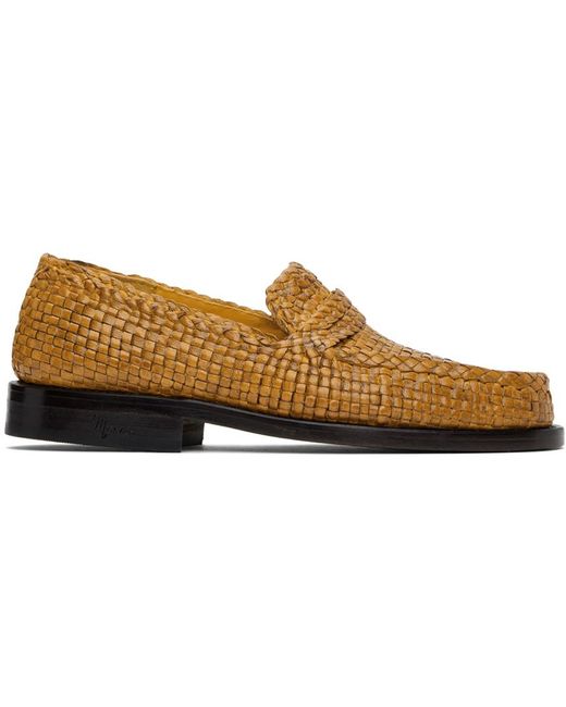 Marni Black Orange Basket-woven Loafers