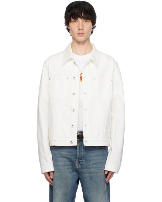 Lanvin White Button Up Denim Jacket for men