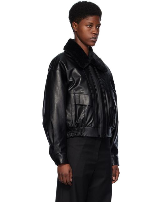 Low Classic Black Cropped Faux-leather Jacket