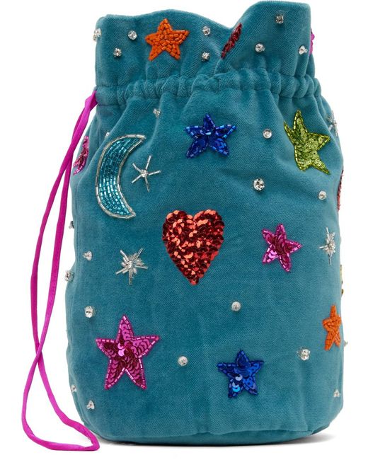 Caro Editions Blue Mini Embellished Pouch