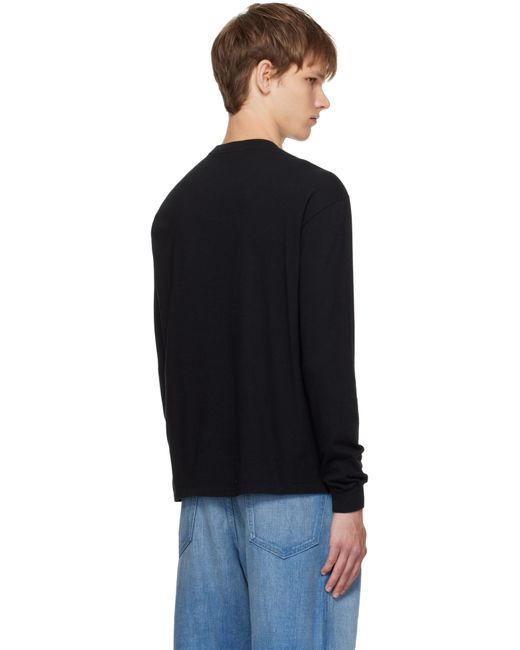Auralee Black Seamless L/S T-Shirt for men