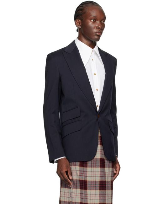 Vivienne Westwood Blue One Button Blazer for men