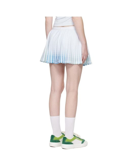 Casablanca Blue Tennis Printed Racer Miniskirt