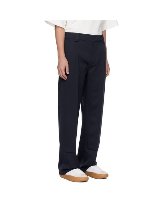 Bottega Veneta Blue Wool Grain De Poudre Trousers for men