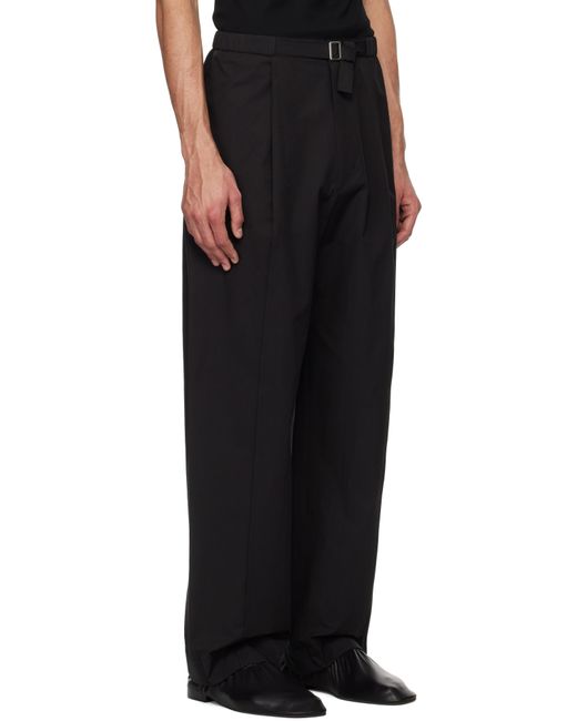 メンズ Amomento ブラック Belted Tuck Banding トラウザーズ Black
