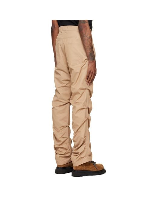 we11done Natural Tuck Detail Trousers for men