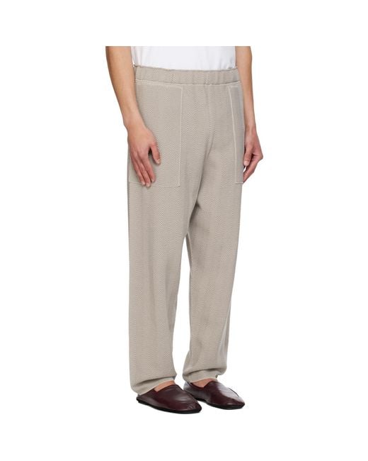 Homme Plissé Issey Miyake White Inlaid Knit Trousers for men