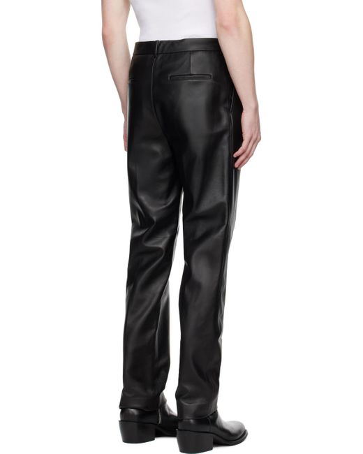 Bally Black Pleated Leather Pants for men