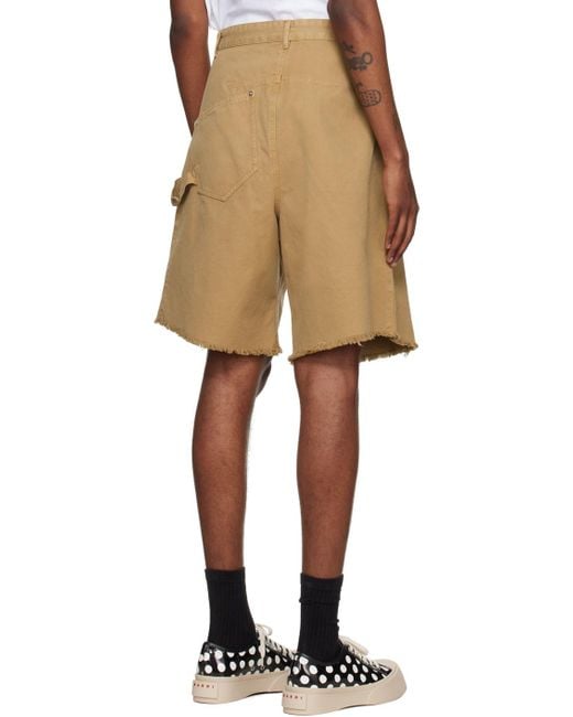 J.W. Anderson Natural Tan Twisted Denim Shorts for men