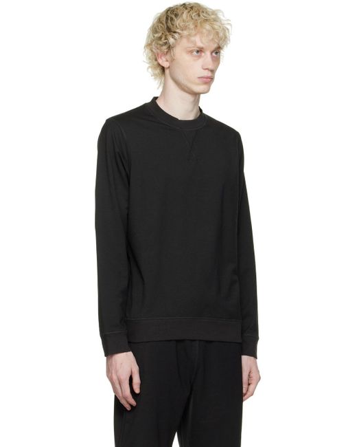 Sunspel Black Dri-release Sweatshirt for men