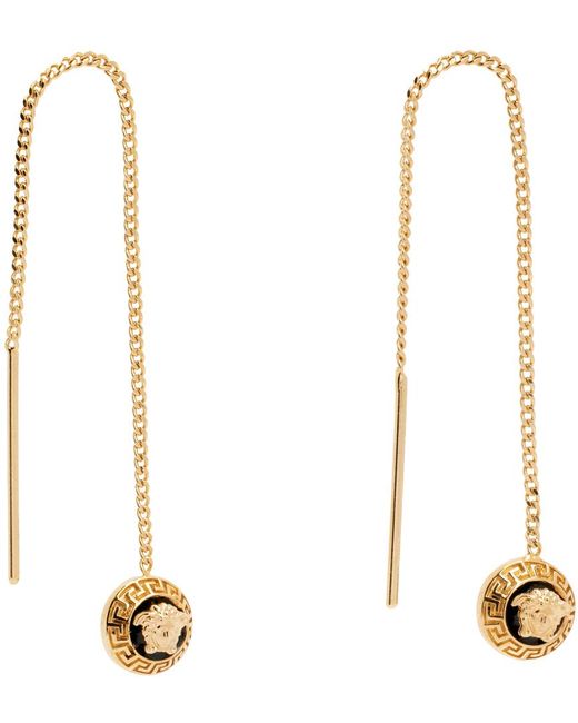Versace White Gold Metal Enamel Earrings