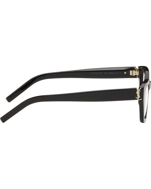 Saint Laurent Black Sl M153 Medium Monogram Hinge Glasses