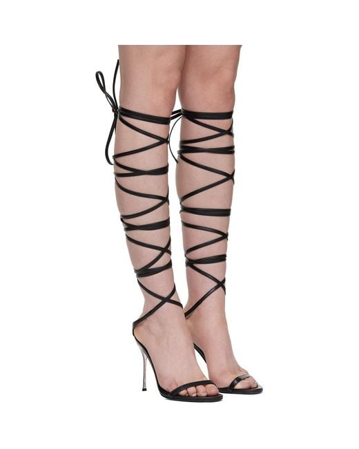 Area Black Sergio Rossi Edition Shibari Heeled Sandals