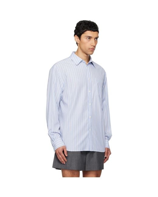 we11done White Striped Basic Shirt for men