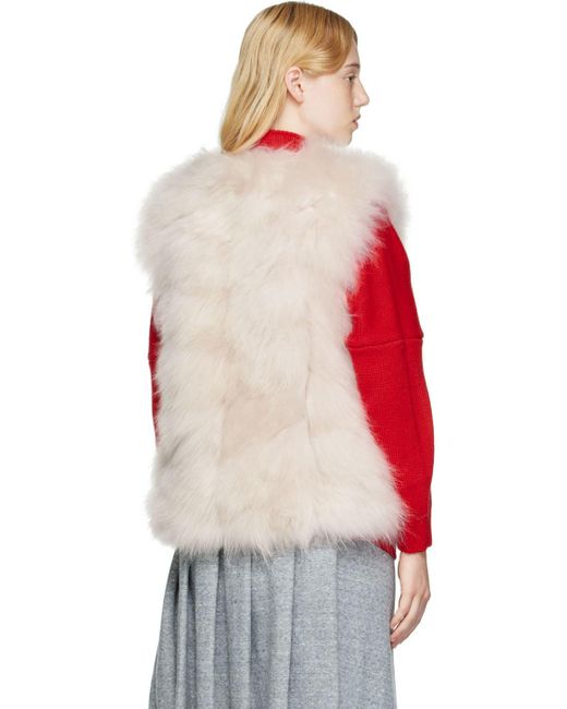 Yves Salomon Multicolor Off- Lamb Fur Vest