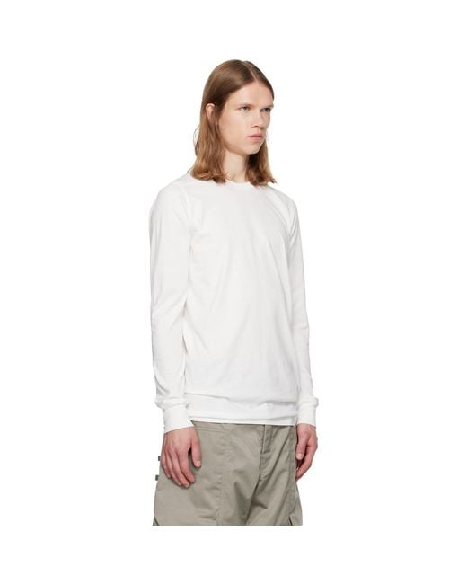 Rick Owens White Off- Tower Level L/S T-Shirt for men