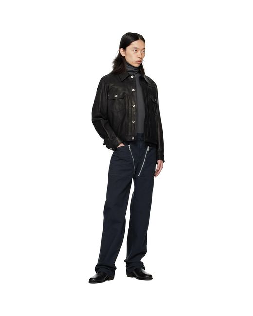 Dries Van Noten Black Zip Trousers for men