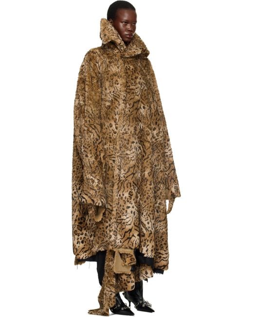 【関税&送料込】Balenciaga Faux Fur Cape Faux fur coat Balenciaga Black size Taille Unique