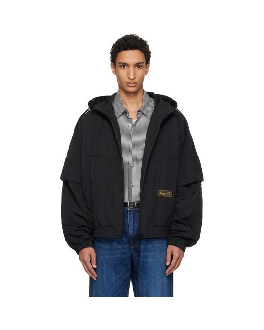 Wooyoungmi Black Layered Windbreaker Jacket for men
