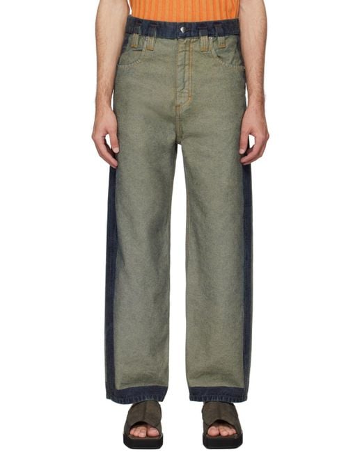 Eckhaus Latta Green baggy Jeans for men