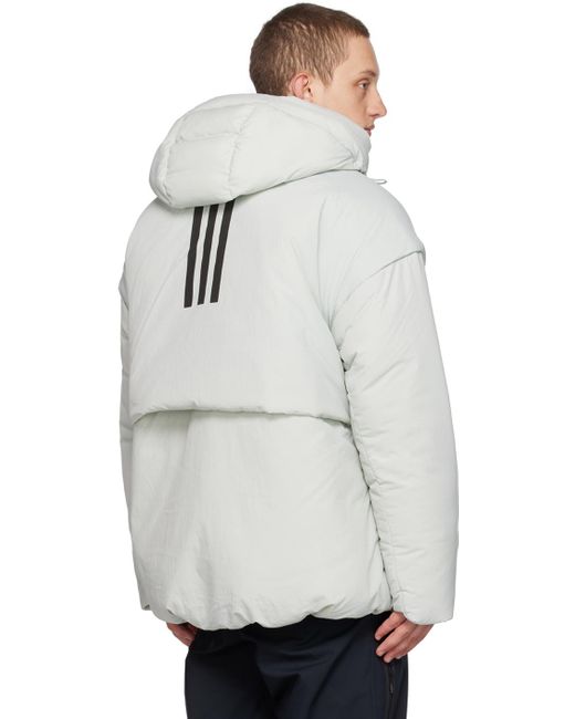 Adidas Originals White Quilted Down Jacket for men