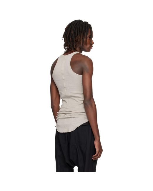 Rick Owens Black Off- Temple Basic Rib Tank Top for men