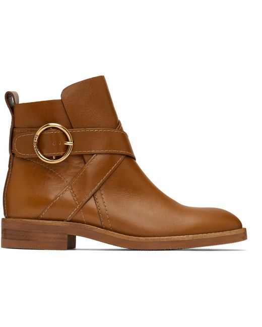 See By Chloé Brown Tan Lyna Ankle Boots
