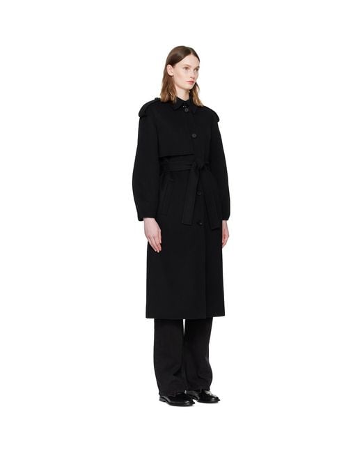 Mackage Black Ceyla Double-Face Wool Coat