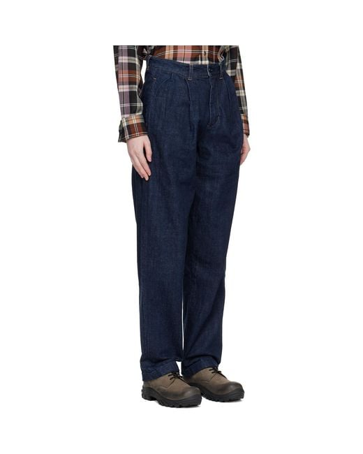Carter Young Blue Ssense Exclusive Washed Pleated Jeans